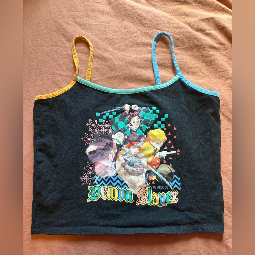 Demon Slayer Graphic Cropped Tank Top